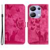 For Xiaomi Redmi Note 13 Pro 4G/Poco M6 Pro 4G Wallet Phone Case Butterfly Cat Imprint Leather Cover