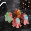 1Pc Chinese Resin Discolored Tea Pet Lucky Cute Golden Toad Ornaments Desktop Handmade Crafts Home Tea Set Decoration Gifts