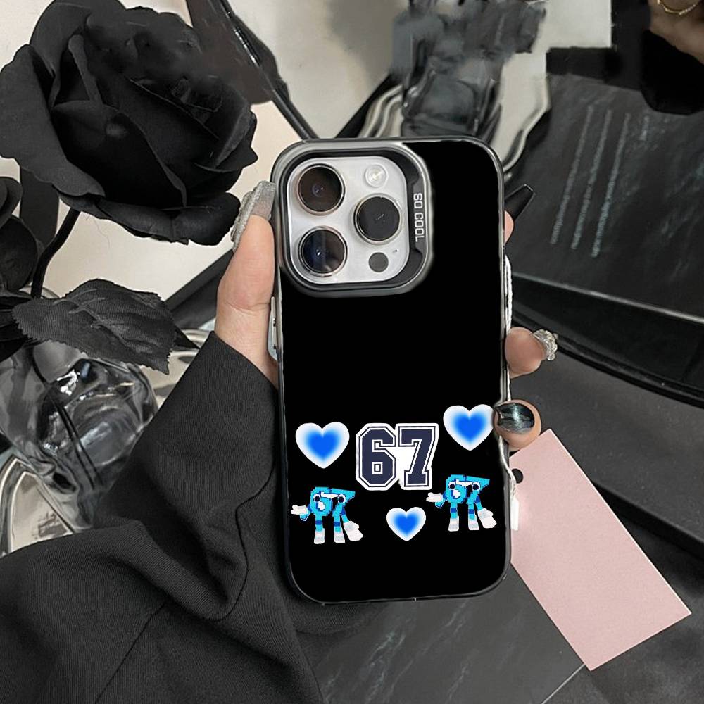 

Six Seven S-67 Phone Case For iPhone 17,16,15,14,13,12,Pro MAX Black Matte Shockproof Cover iPhone12