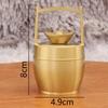 Large Polished Brass Bucket Ornament – Creative Desktop Treasure Character Decoration