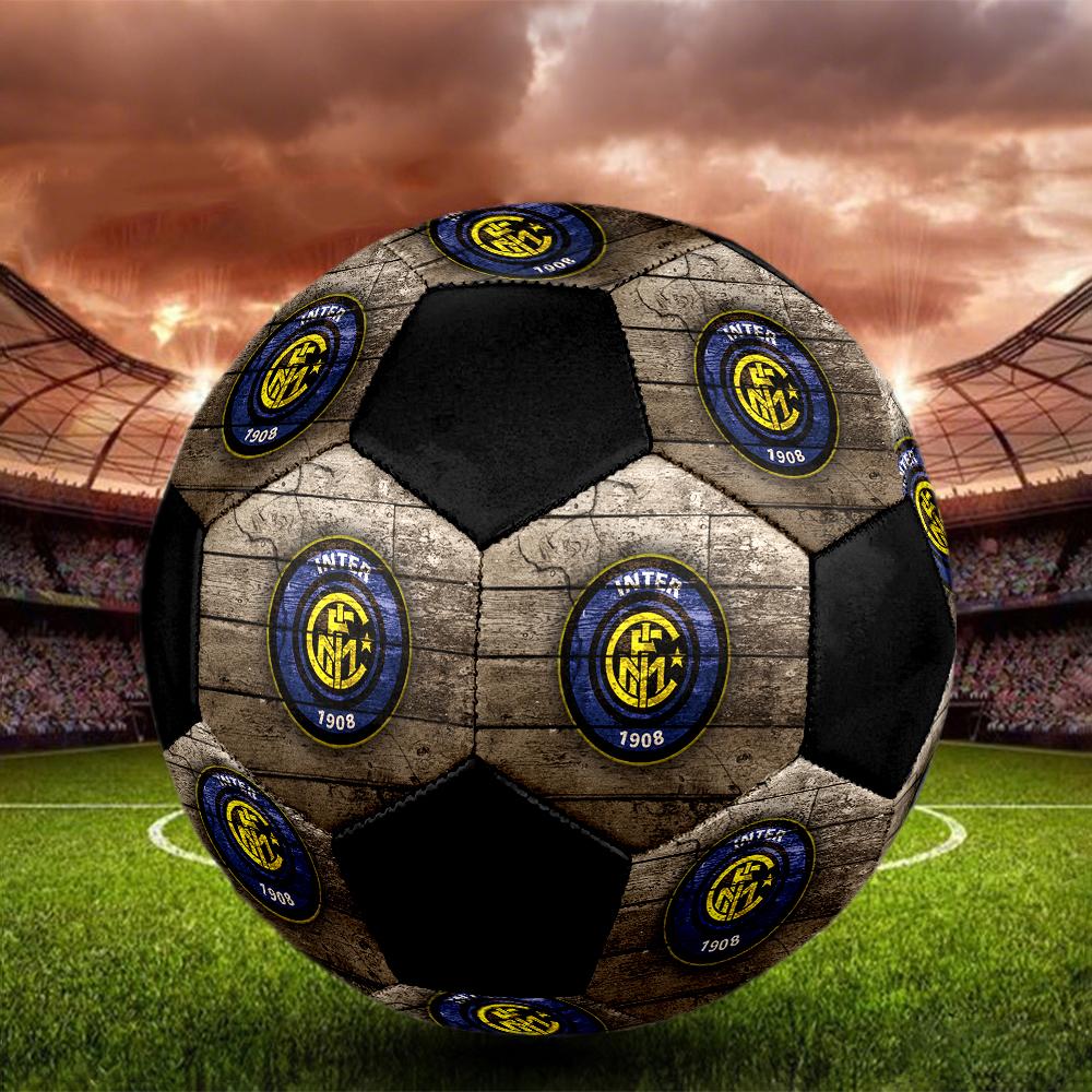 TAGLIA 5 Pallone da Calcio FC Internazionale Milano Colorato Per Tutte le Età Cucito a Macchina PVC Pronto per la Competizione Resistente Alta Rimbalzabilità
