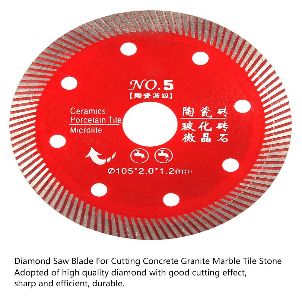 Rote Diamantsägeblatt zum Schneiden von Beton Granit Marmor Fliesen Stein 105mm