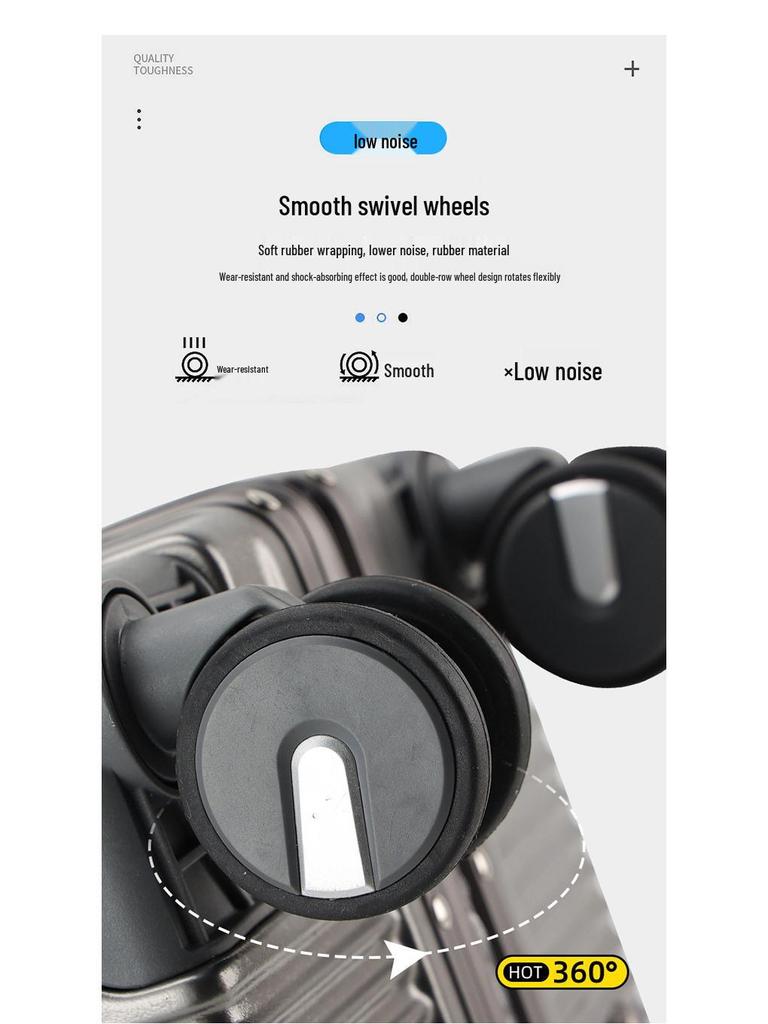 Large Capacity Aluminum Frame Suitcase: Durable, Silent Wheels, Secure Password, Unisex Design