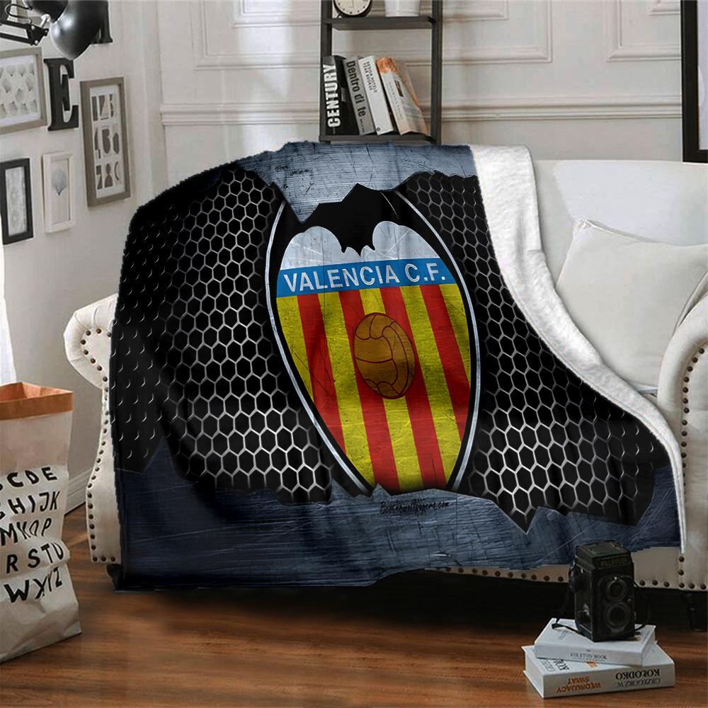 Valencia Crest Design Flannel Blanket, Soft Polyester, Modern Design, All-Season for Camping, Travel, Gifts for holidays or birthdays
