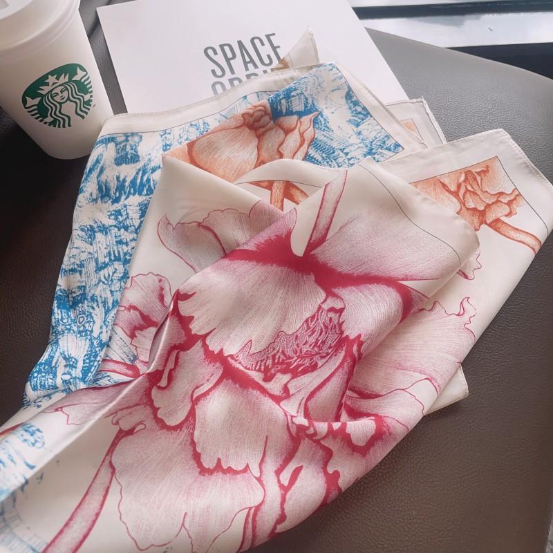 Modenäsduk Halsdukar Kvinnor Fyrkantiga Hradband Små Sjalar Wraps Sacrfs 70x70cm