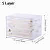 Průhledný úložný box na náhrdelníky, 3/5 vrstvý, prachotěsný zásuvkový organizér na šperky pro ženy