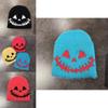 Halloween Themed Knit Cap With Fleece Lining For Autumn And Winter Fashion