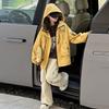 Girls' Hooded Windbreaker 2025: Casual Workwear Jacket for Spring & Autumn