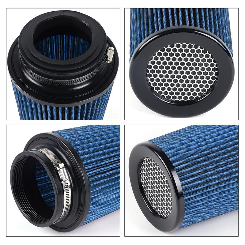 RASTP-Universal 3" 3.5" 4" Car High Flow Cold Air Intake Air Filter Conical Washable Air Filters For Race Car 10.6" Tall OFI141