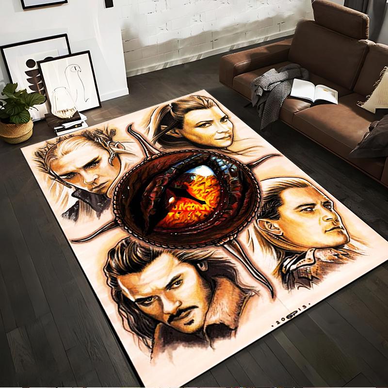 

Dragon Eye Fantasy Carpet with Fiery Centerpiece Design, Beige Base Suitable for use as an anti-slip for living room bedroom sofas 40x60cm( 15x23in )