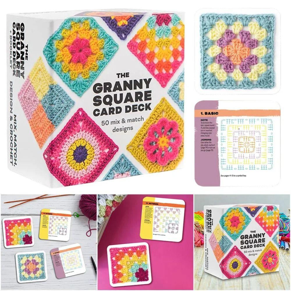 50pcs/box DIY The Granny Square Card Deck Grandma Knitted Pattern Set  Sewing Supplies