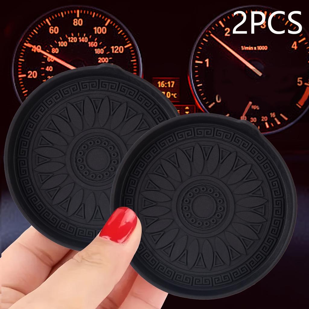 2PCS General Motors Water Cup Mat Interior Control Anti Slip Mat Multi Functional Car Cup Mat  Personalized Silicone Storage Mat