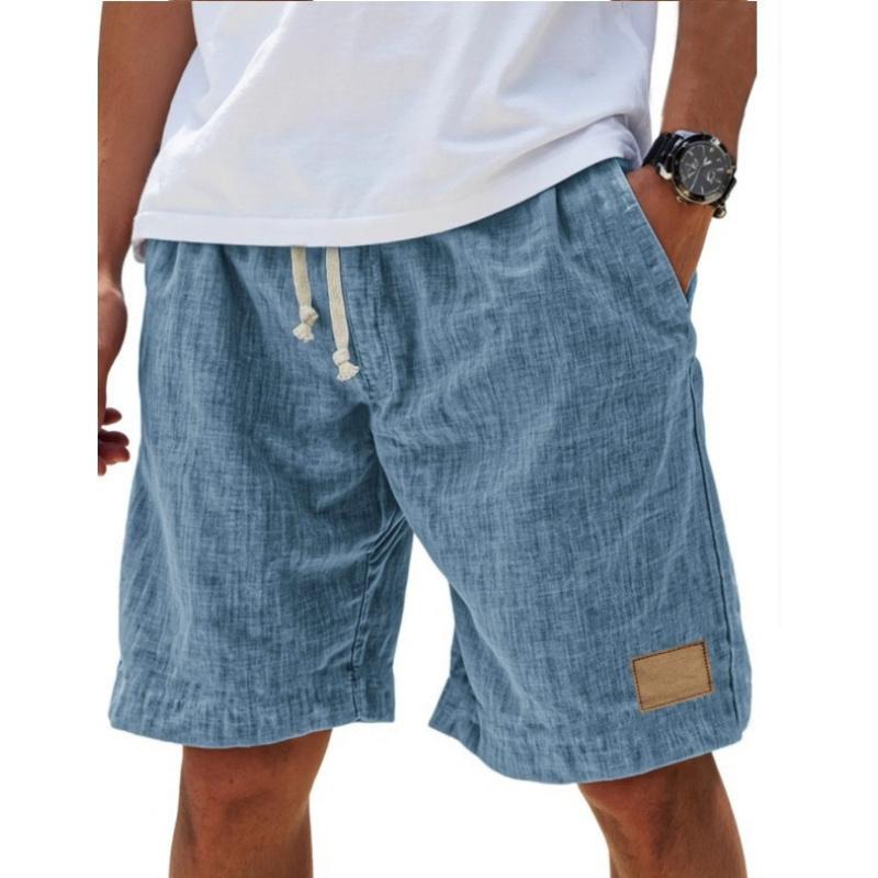 PINLIAN FASHION Nieuwe Heren Vintage Ademende Linnen Losse Vakantiebroek Modieuze Casual Broek 5XL blauw
