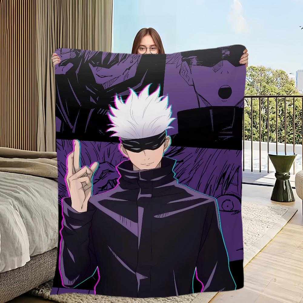 Comfort Warm Soft Plush Blanket Suitable for Sofa Living G-Gojo Room S-Satoru Office Bedroom Travel Anime Manga Flannel Gift