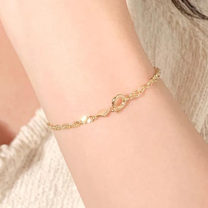 14k 18k Verdrehtes Kettenglied Armband