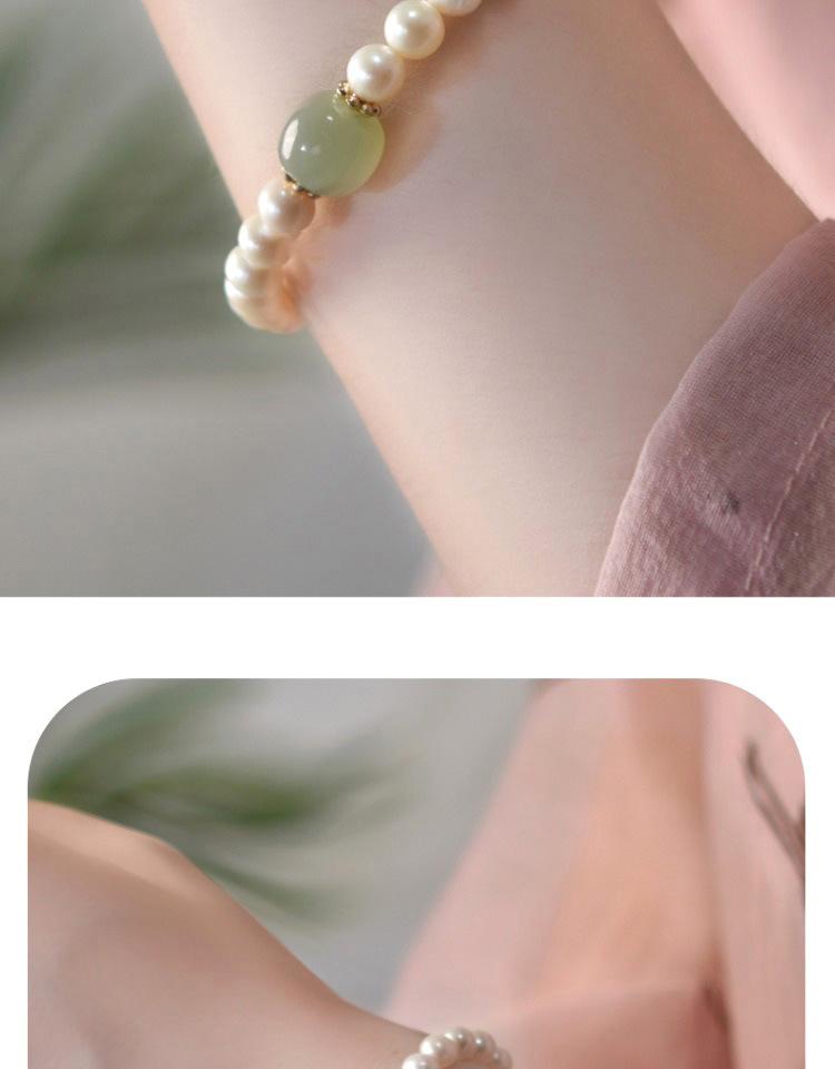 Elegant Sky Blue Hetian Jade & Pearl Beaded Charm Bracelet for Women - Best Friend Gift