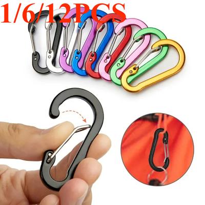 Carabiner Clip Set, Tourist Small Hooks, Outdoor Fishing, Camping, Cycling Hiking, Multi Tool Keychain Buckle Karabiners,6PCS