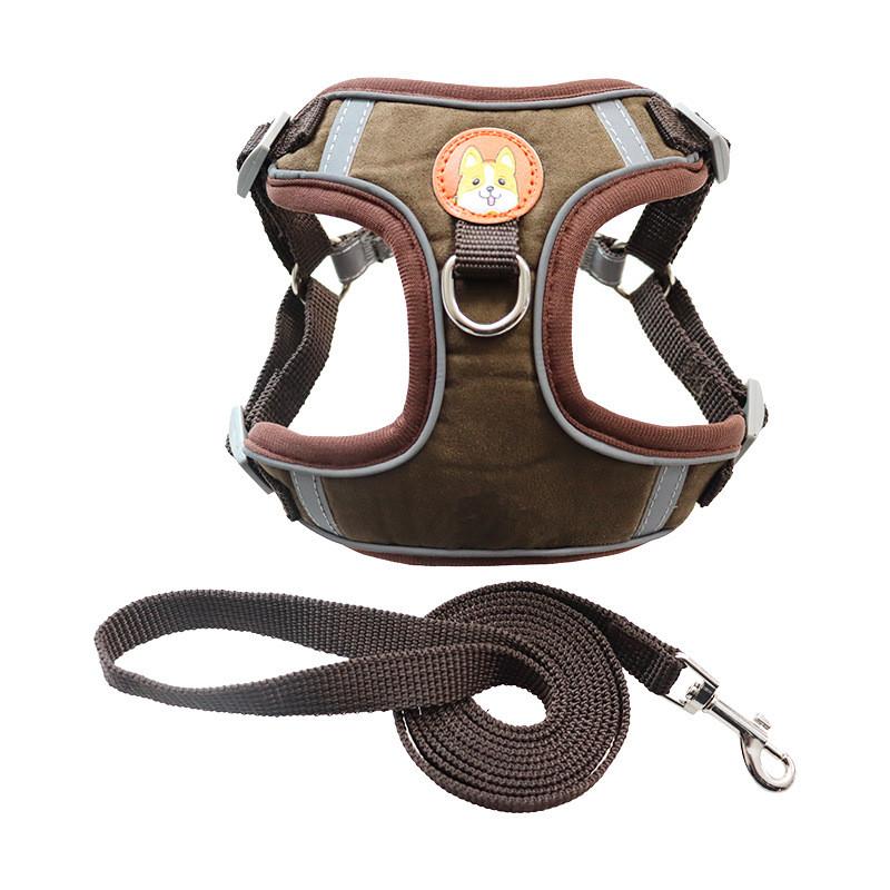 

Pet Harness With Adjustable Breathable Fabric Suitable For Dogs And Cats For Daily Walks L коричневий