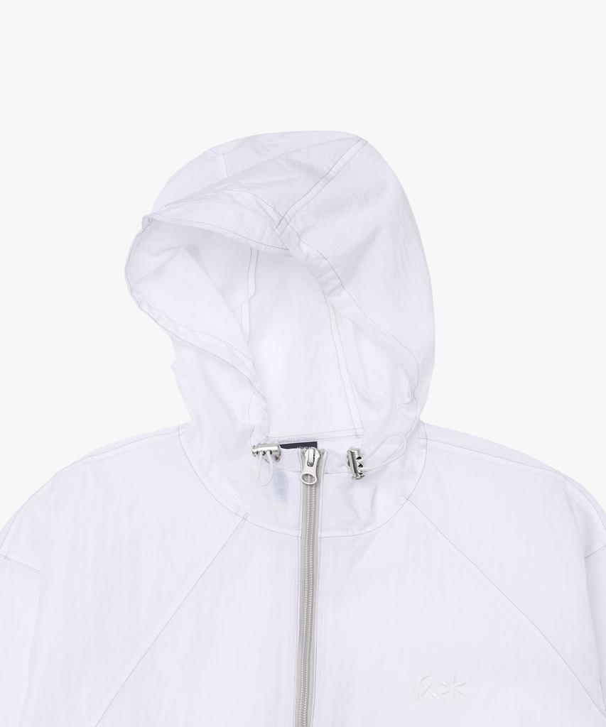 Riomeu Asymmetrical Curved Line Windbreaker Jacket_White : Radiant177