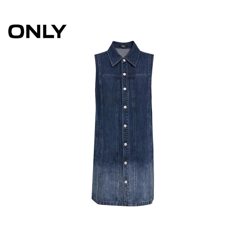 ONLY Women's Vintage Gradient Washed Sleeveless Denim Mini Dress