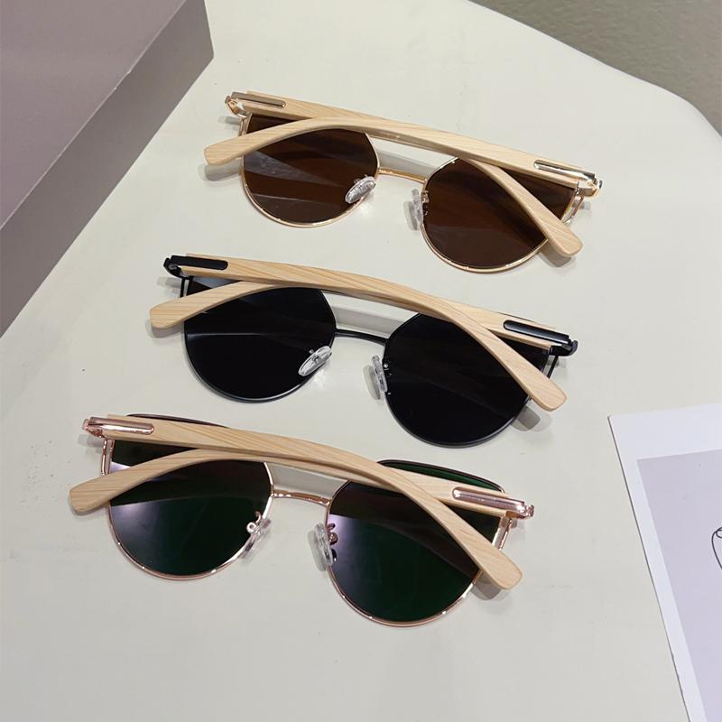 Vintage Cat Eye Sunglasses Women New In Fashion Mirror Shades Trendy Double Bridge Luxury Brand Design Sun Glasses