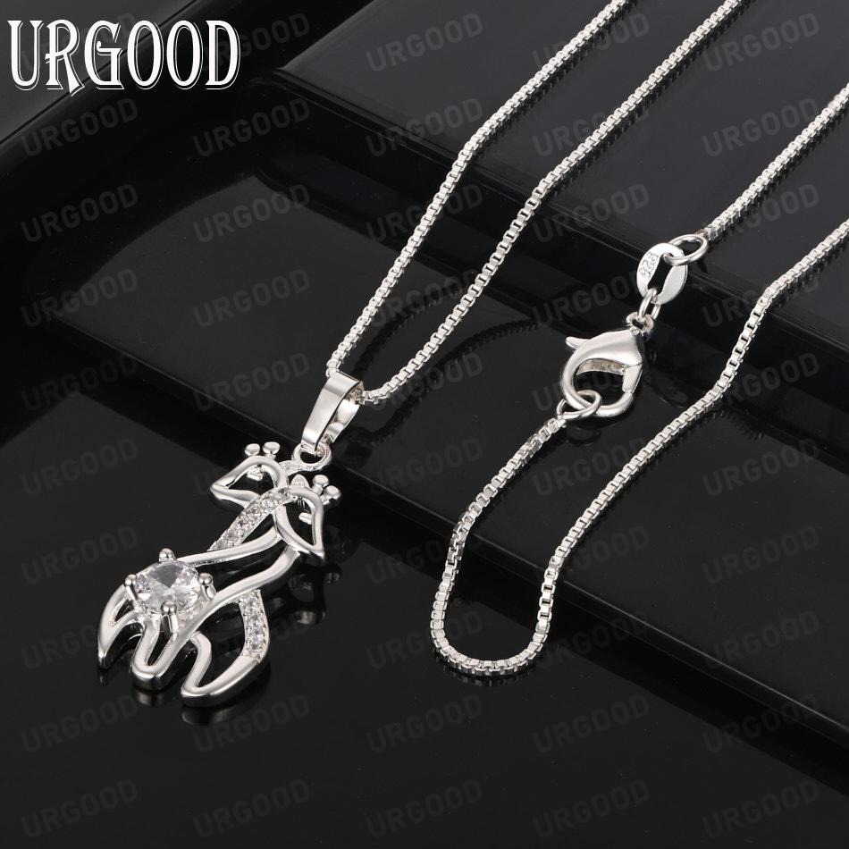 925 Sterling Silver Exquisite AAA Zircon Pendant Necklace - Fashionable Gift Jewelry