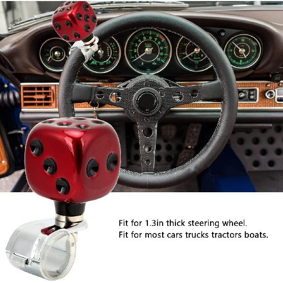 

Steering Wheel Knob for Cars Trucks Tractors and Boats Dice Shape Design for Easy Handling and Metal Alloy Construction Simple Installation No Tools