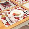 4pc Valentine S Day Table Decor Heat Resistant Placemats Coffee Table Decoration table mat