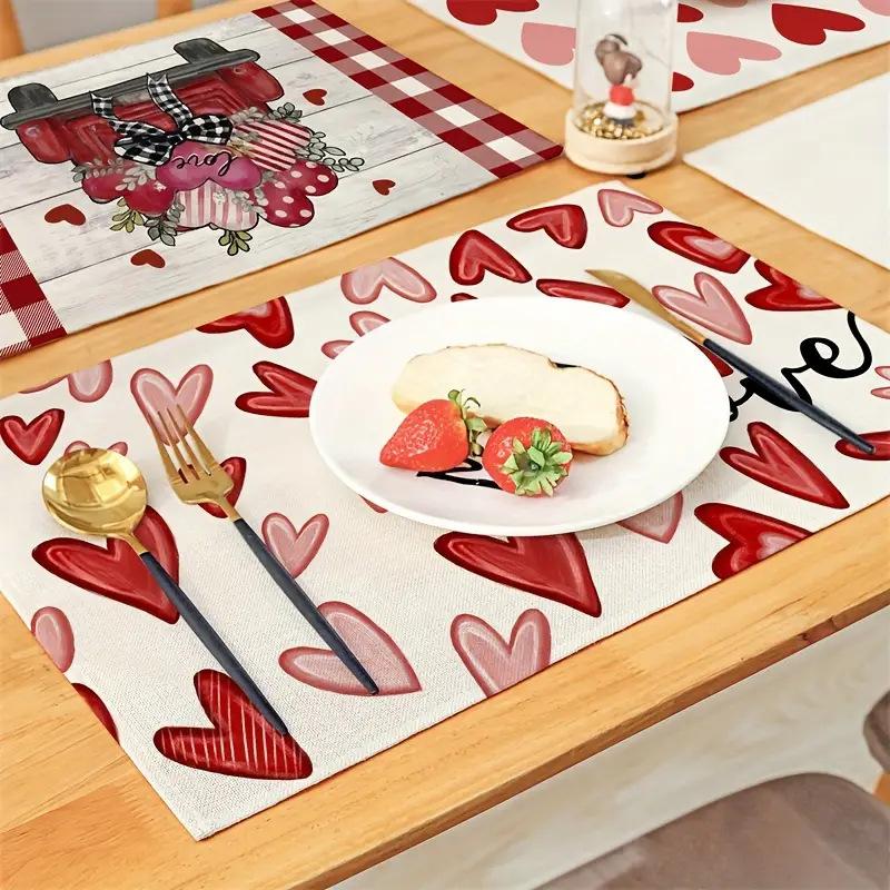 4pc Valentine S Day Table Decor Heat Resistant Placemats Coffee Table Decoration table mat