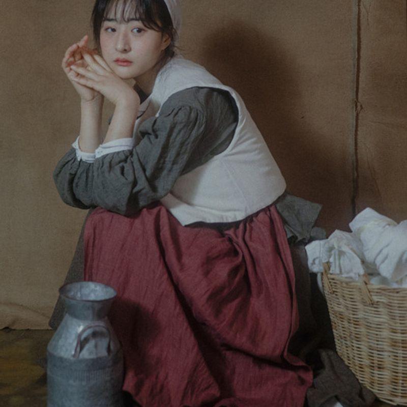 JAMMER Plait overskirt - brick brown plate overskirt