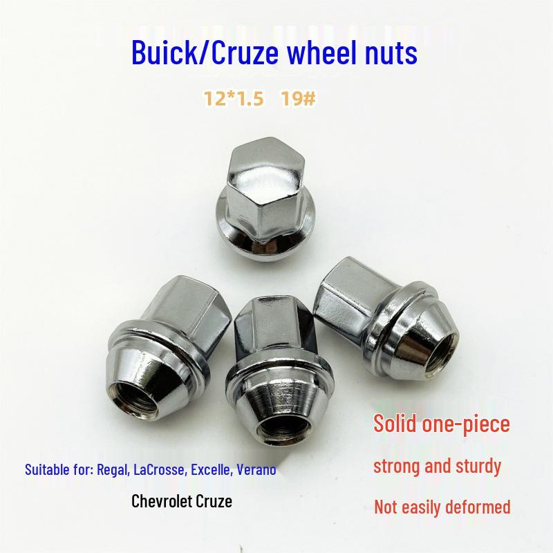 Compatible Tire Lug Nuts for Buick Regal & Verano, Chevy Cruze - Solid One-Piece Wheel Hub Nuts