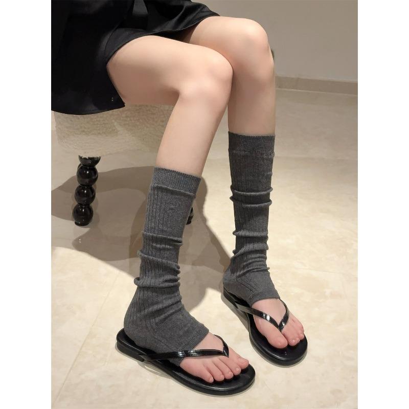 Copripiedi con Laccetti, Infradito Slip-on a Punta Aperta, Copripiedi Sottili tipo Calzino, Calze Spesse, Coprigambe a Mezza Gamba, Effetto Modellante