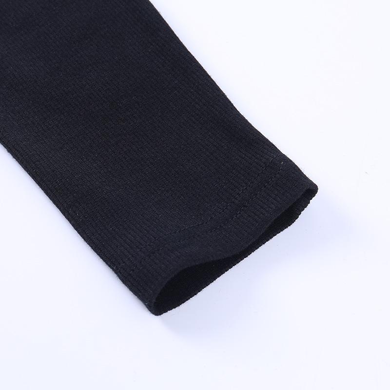 Jarní nebo podzimní dámská pletená trička s dlouhým rukávem Jednobarevné a vyhloubené Ležérní Tenké trička s výstřihem