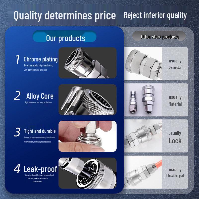 8mm C-Type Quick Connector Set for Pneumatic Tools: Self-Locking Male & Female Coupling for Air Compressor and Hose.