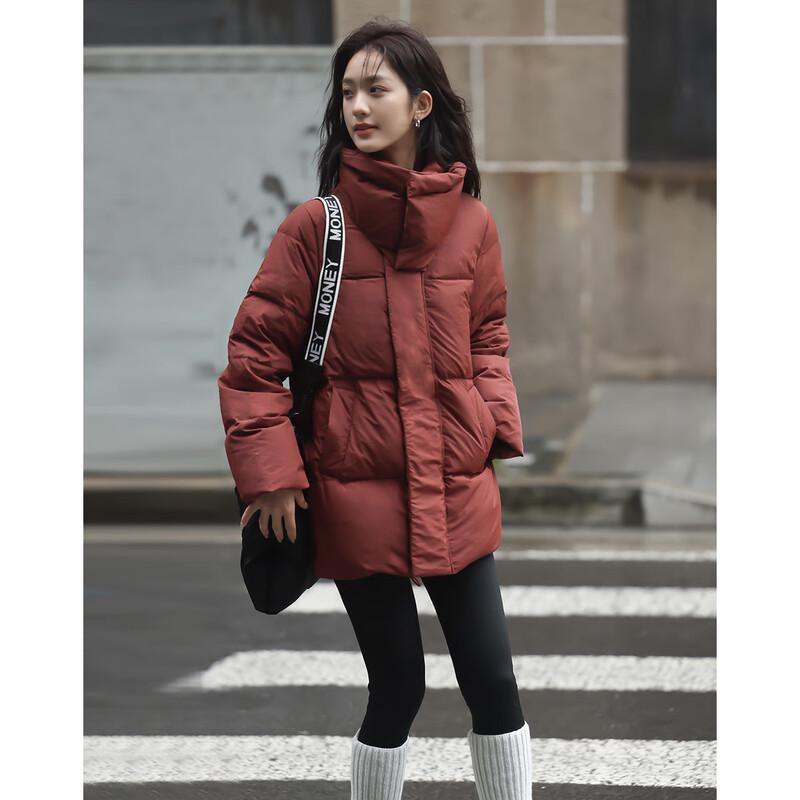 Demana Damen Vielseitige Winterjacke mit Stehkragen und 90% Entendaunen