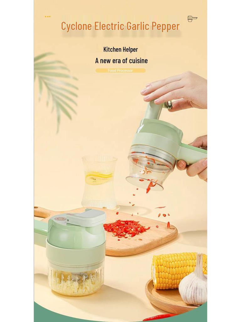 Second Gen Electric Handheld Veggie & Baby Food Cutter - Multi-Functional Garlic Masher & Meat Mincer