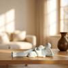 3D Printed Abstract Characters Lying on Dog Figure Romantic Plastic Characters Dog Figures Warm Pet Interactive Scene Ornaments