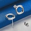 925 Sterling Silver Exquisite Square Earrings Fashionable Women's Christmas Party Gift Temperament Jewelry