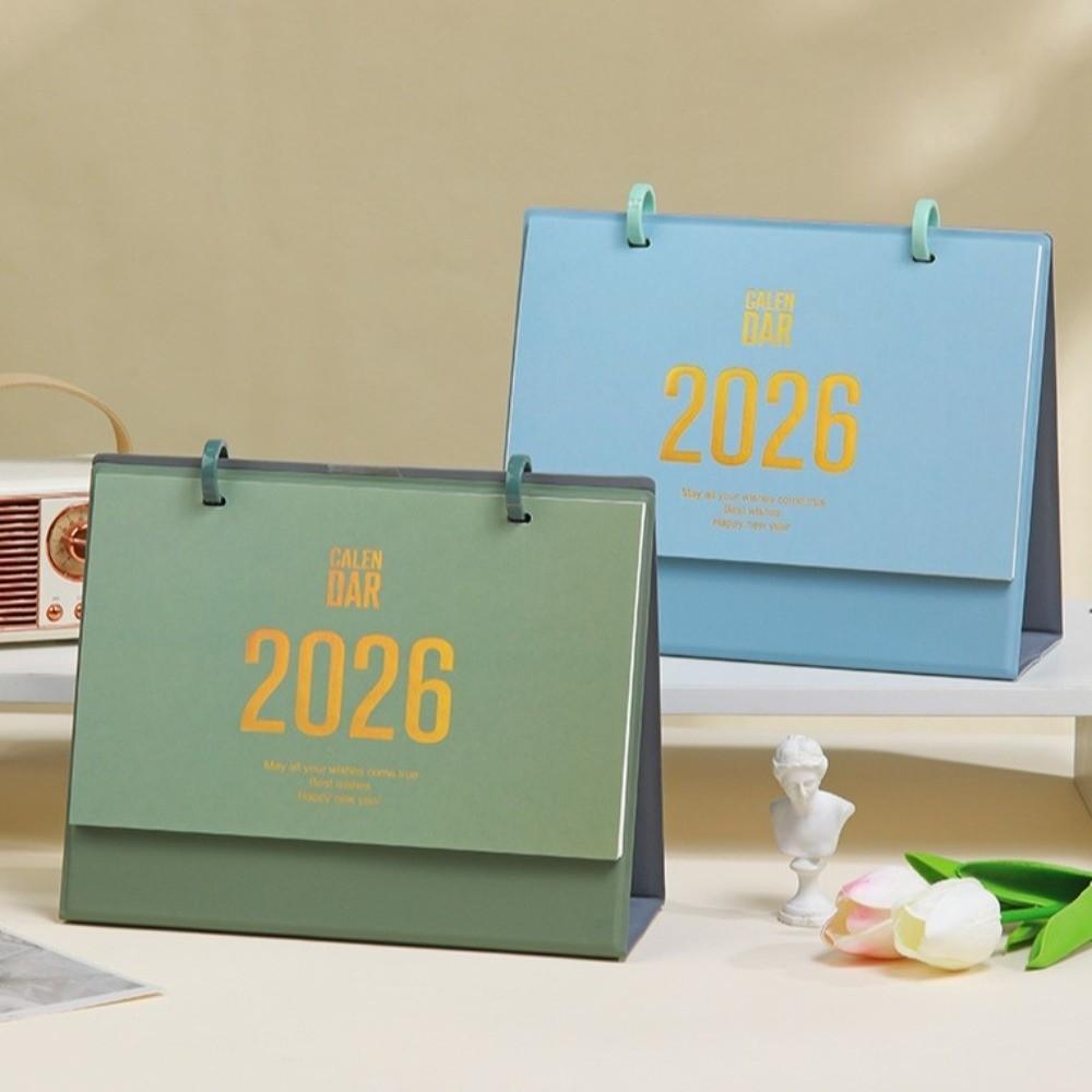 Solid Color Horse Year Calendar Month Date Display Standing Flip Calendar  Spring Festival