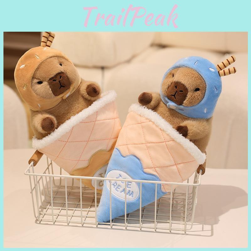 Ice Cream Strawberry Capybara Cute Cartoon Plush Doll Toy Decoration Bedroom