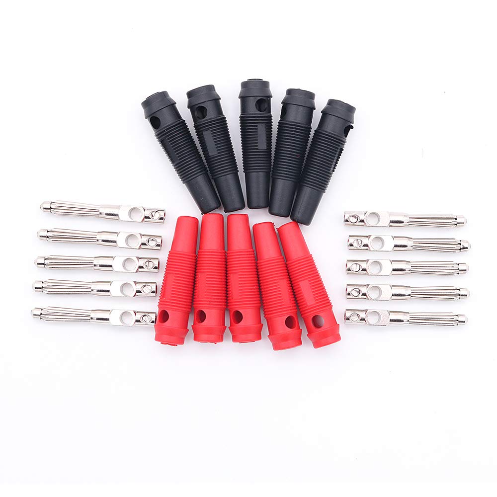 WINGONEER Banana Plugs 10pcs 20A Banana Connectors Speaker Connectors 4mm Connector Case Banana Plug Test Probe Binding Post Connectors