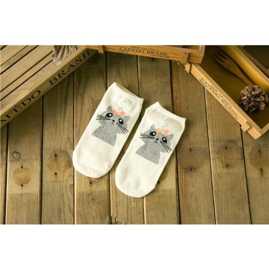 1 Paar Damen Baumwollsocken Cartton Katze Süße Socken für Mädchen Famale Niedliche Kleidersocken Lässig Sommer Niedlich Bequeme Kurze Socken