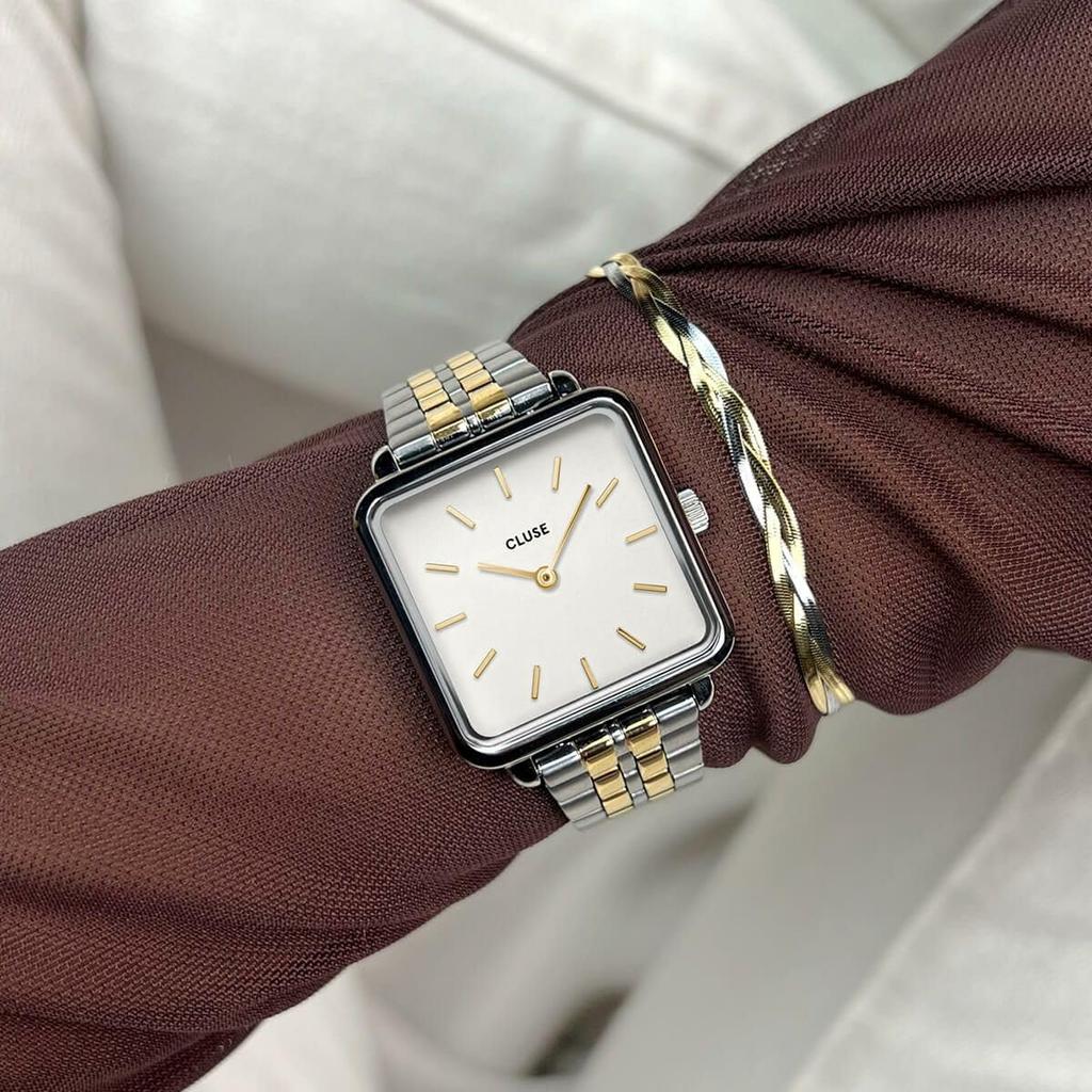 Cruz La CW10313 Silver Gold Watch Tétragone Women's