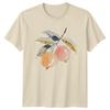 Watercolor Peach Fruit Botanical Artwork Womens T-Shirt Abstract Botanical