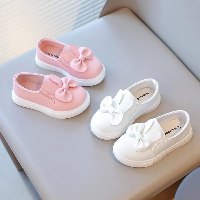 Spring Autumn Children Sneakers Kids Shoes Girls Bow-tie Rabbit Ears Outdoor Casual Shoes Girls Princess Chic Sport Shoes H09133