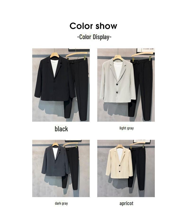 Men's Slim-Fit Casual Blazer - Spring, Korean Style, Versatile Solid Color.