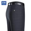 ROMON Men's Plaid Business Casual Straight-Leg Pants