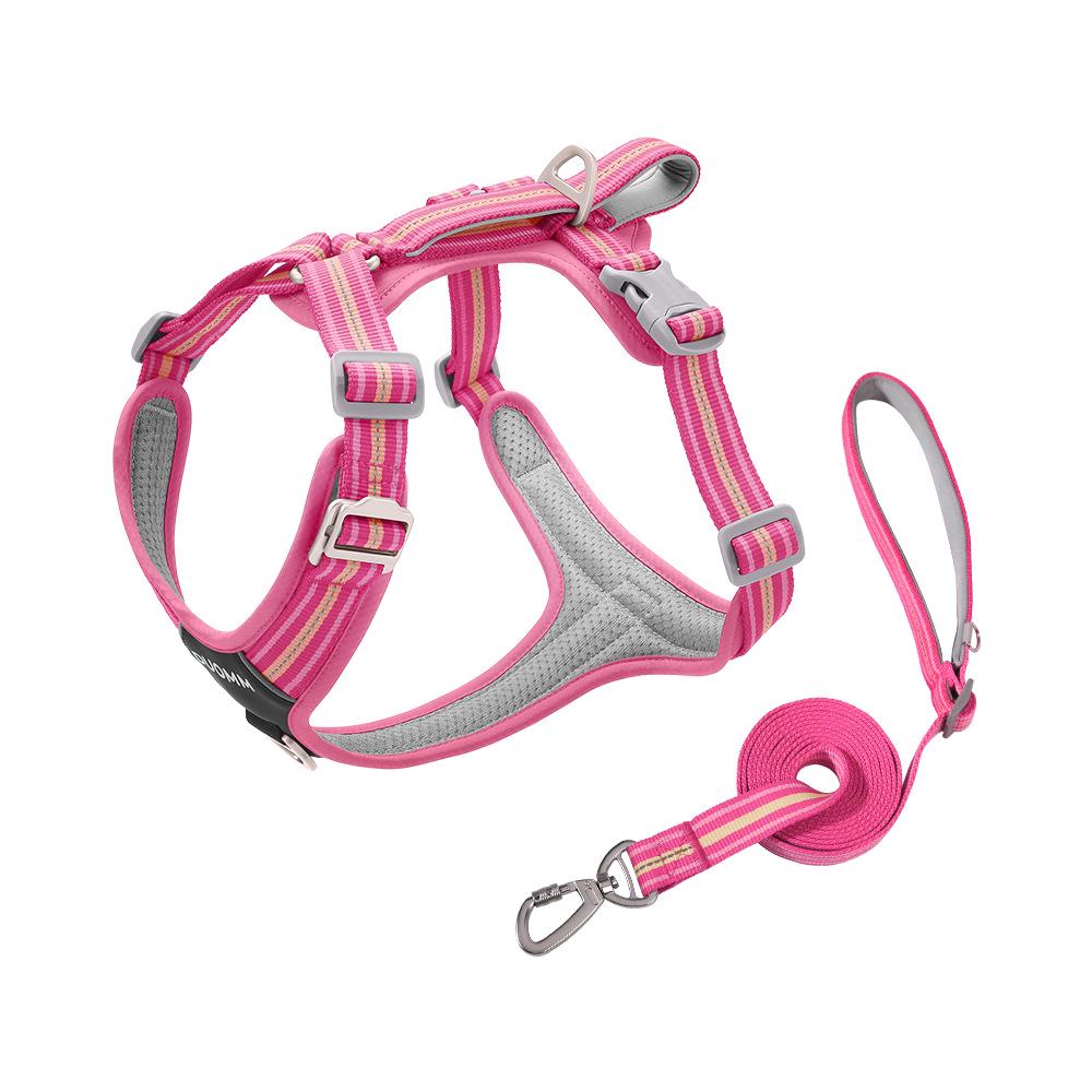 Shock-Absorbing Reflective Dog Harness with Double Handle for Large Breeds