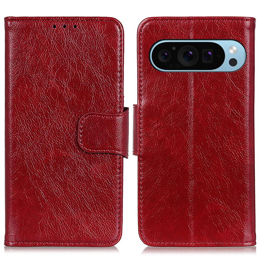 For Google Pixel 10 Pro/10/9 Pro/9 Phone Case Wallet Stand Split Leather Nappa Texture Shockproof Cover