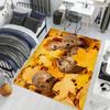 Fashion Autumn Leave Cute Hedgehog Family Bedside Rug Kitchen Bath Floor Mat Hallway Balcony Carpet Entrance Doormat Decor Home